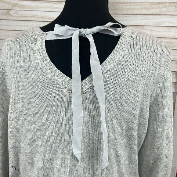 Anthropologie Moth Pointelle Tie-Back Sweater Large - Picture 6 of 11